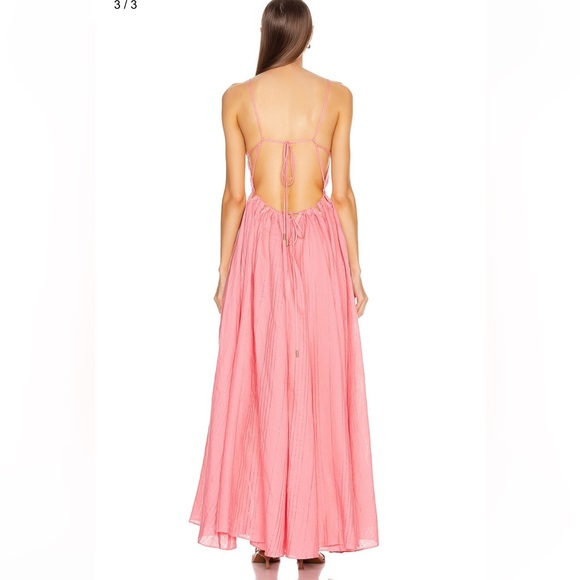 Cult Gaia pink linen maxi Bella dress - Picture 2 of 8
